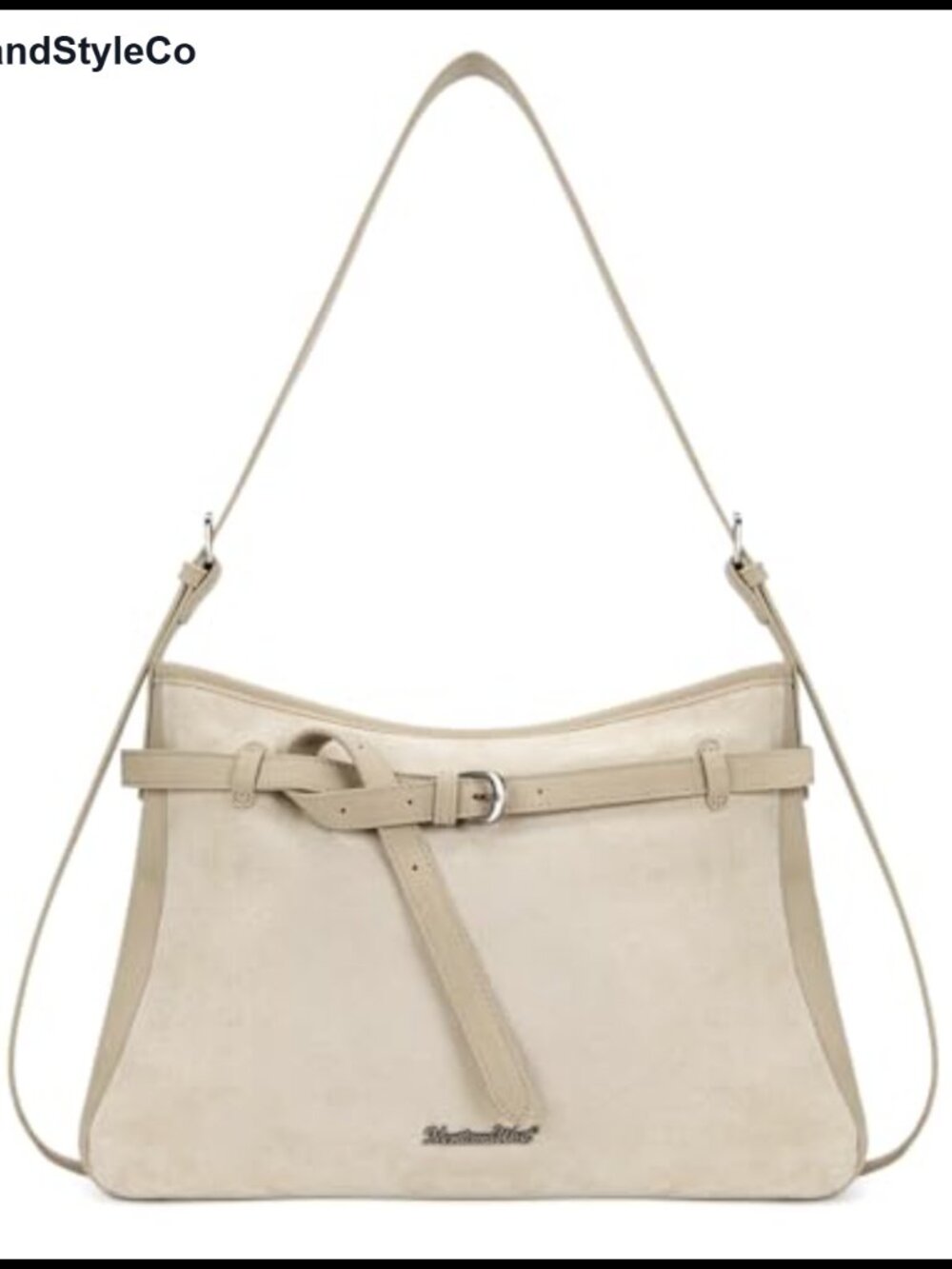 Soft Faux Suede Slouchy Hobo Shoulder Bag Adjustable Strap Everyday Purse